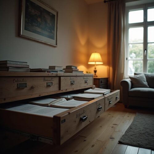 Die geöffnete Kommode mit herausquellenden Papieren visualisiert die polizeiliche Durchsuchung in der Wohnung eines Dortmunders, deren Rechtswidrigkeit zum Beweisverwertungsverbot und Freispruch im Drogenverfahren führte.