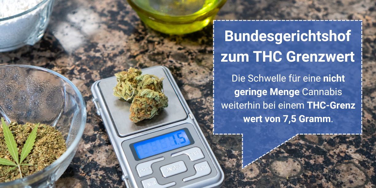 Cannabis auf Waage, THC-Grenzwert Information in Deutschland.