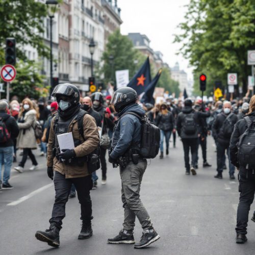 Zusammenrottung von gewaltbereiten Menschen 