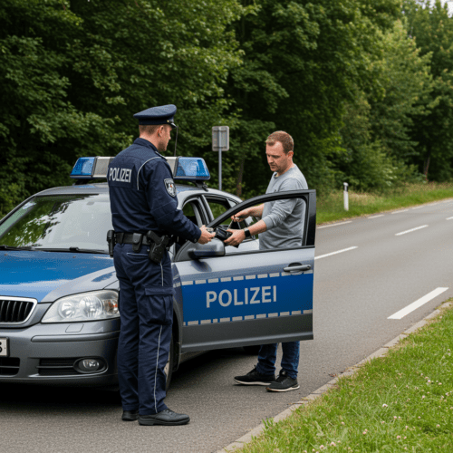 Fahrer bietet bei Verkehrskontrolle Polizisten einen Bestechungsbetrag an.