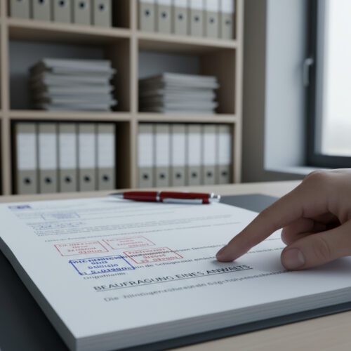 Eine Bürgerin studiert den Beschluss des OVG NRW, der ihr Begehren zur Löschung fehlerhafter Einträge aus ihren Strafakten an der fehlenden Zuständigkeit der Landesdatenschutzbeauftragten scheitern lässt.