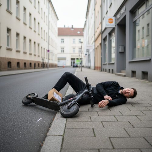 Die Trunkenheitsfahrt endete für einen E-Scooter-Fahrer mit einem Sturz und dem drohenden Verlust der Fahrerlaubnis.
