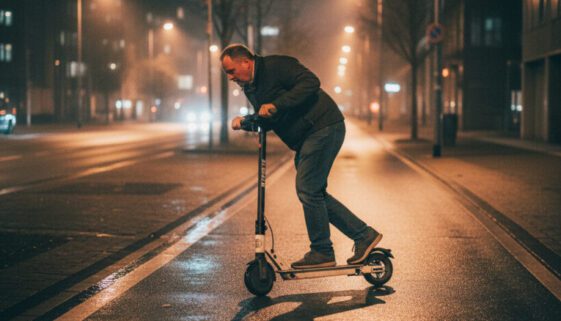 Trunkenheit im Verkehr: Der Fahrer überschritt die Promillegrenze auf dem E-Scooter und riskiert den Führerscheinentzug.