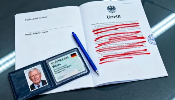 Der Betroffene prüft das rote markierte Urteil auf Begründungsmängel, um die Ablehnung der Strafaussetzung zur Bewährung anzufechten.