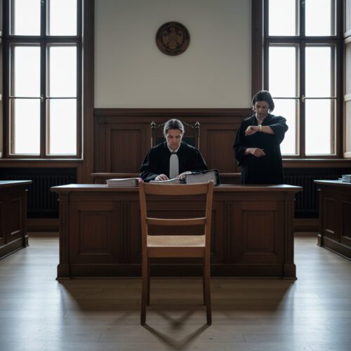 Richter erlassen nach der Abwesenheit des Angeklagten in der Hauptverhandlung einen modifizierten Strafbefehl.