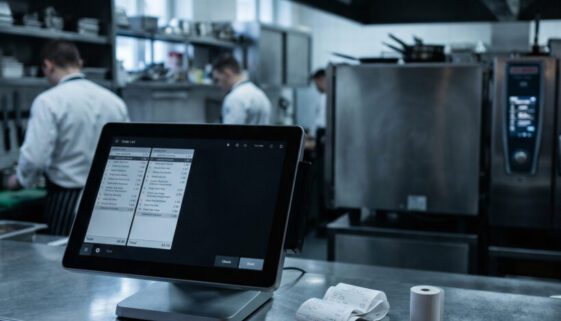Einsatzbereit gepackte Aktentasche mit sortierten Dokumenten auf einem massiven Schreibtisch im warmen Lampenlicht.
