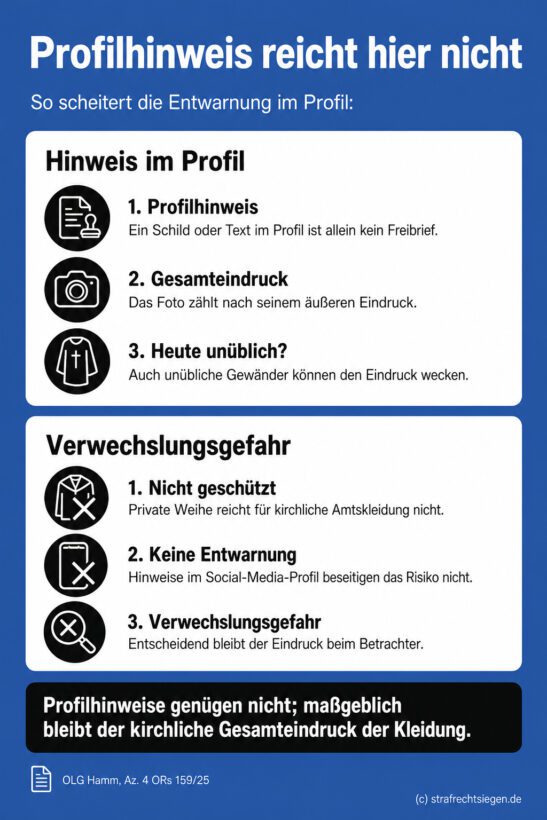 Infografik zu Profilhinweisen und kirchlicher Verwechslungsgefahr